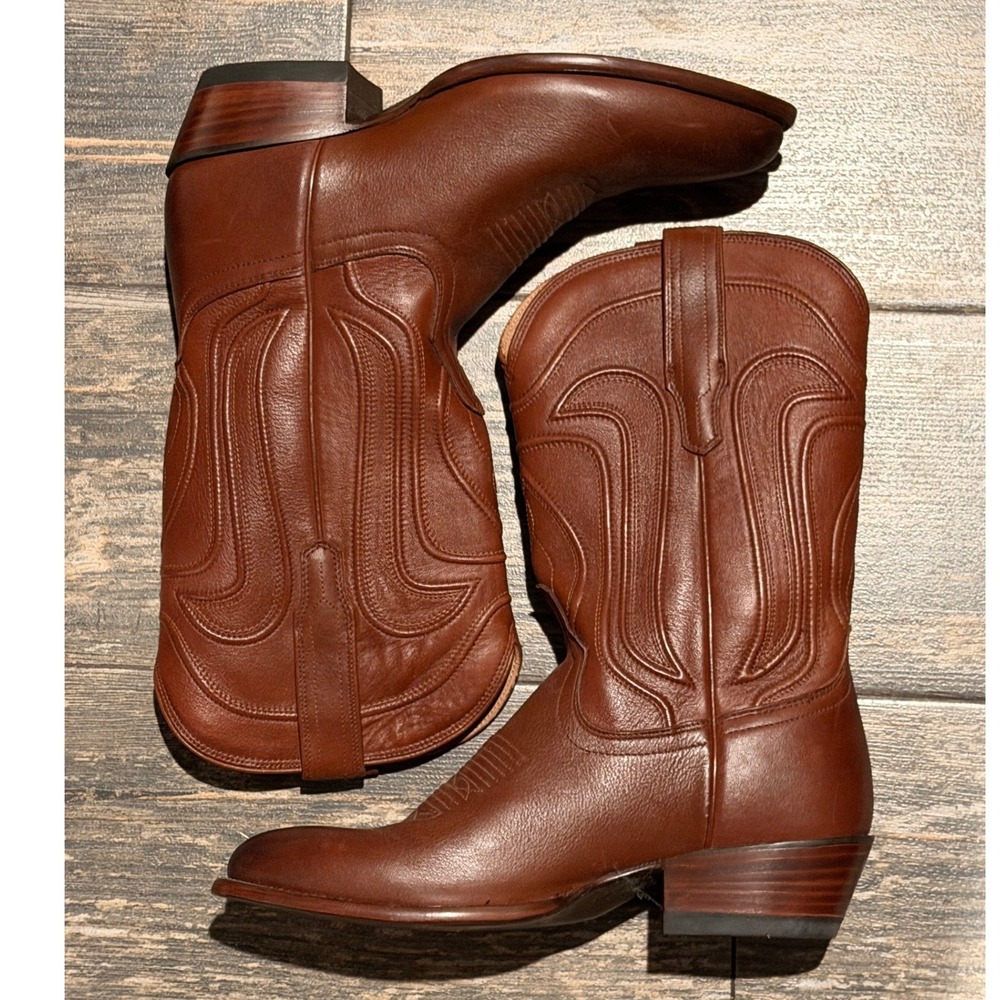 Tecovas The Jamie Scotch Goat Leather Cowboy Western Boots 9.5 B Round Toe 97057 - Picture 4 of 11